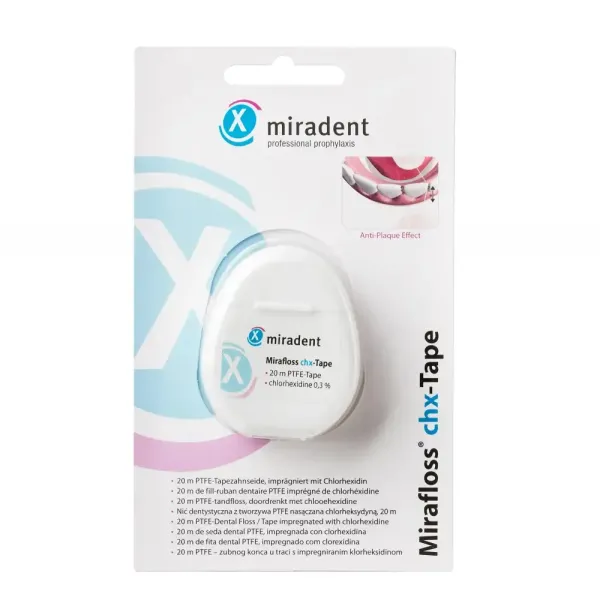 Флос Miradent Miraflos Tape CHX, 20м