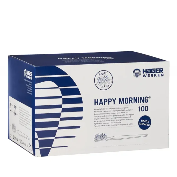 Одноразові зубні щітки насичені зубною пастою Miradent Happy Morning, 100 шт