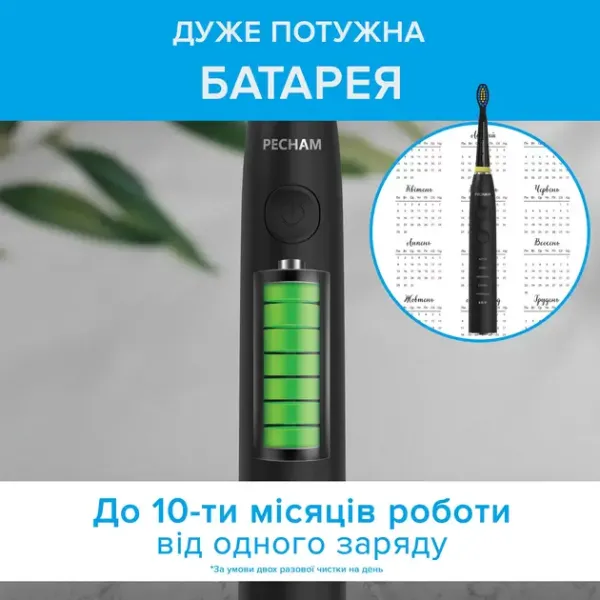 Електрична зубна щітка Pecham Black Travel PC-085