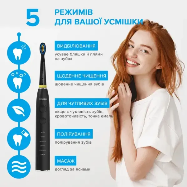 Електрична зубна щітка Pecham Black Travel PC-085