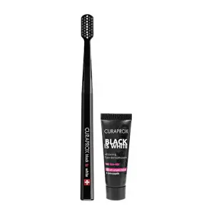 Відбілююча зубна паста Curaprox Black is White (10 мл) + зубна щітка Curaprox CS 5460 ultra soft