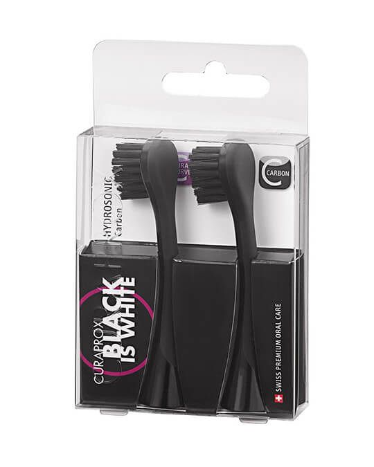 Насадки Carbon для звукової щітки Curaprox Black is White, 2шт
