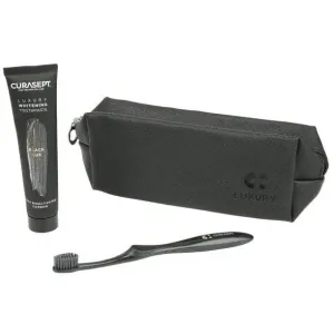 Набір Curasept Whitening Luxury Black (зубна паста 75 мл + щітка + косметичка чорний колір)