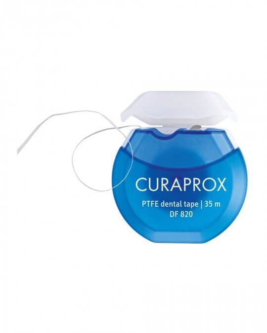 Зубна нитка Curaprox DF 820 PTFE з хлоргексидином (35 м)
