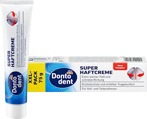 Крем для фіксації зубних протезів Dontodent Super Haftcreme (екстра сильний), 75 г