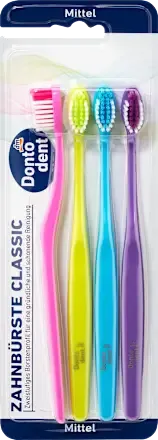 Набір зубних щіток Dontodent Classic середньої жорсткості, 4 шт