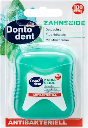 Зубна нитка Dontodent антибактеріальна, 100 м