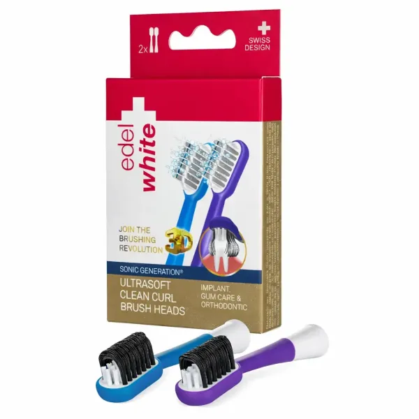 Насадки Edel+White Clean Curl для звукових щіток Sonic, 2 шт