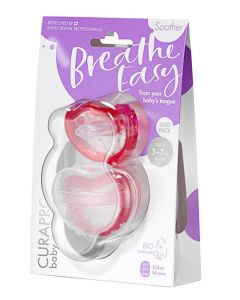 Пустушка Curaprox Soother 3-7 kg Duo (яскраво-рожева, 0-7 місяців)