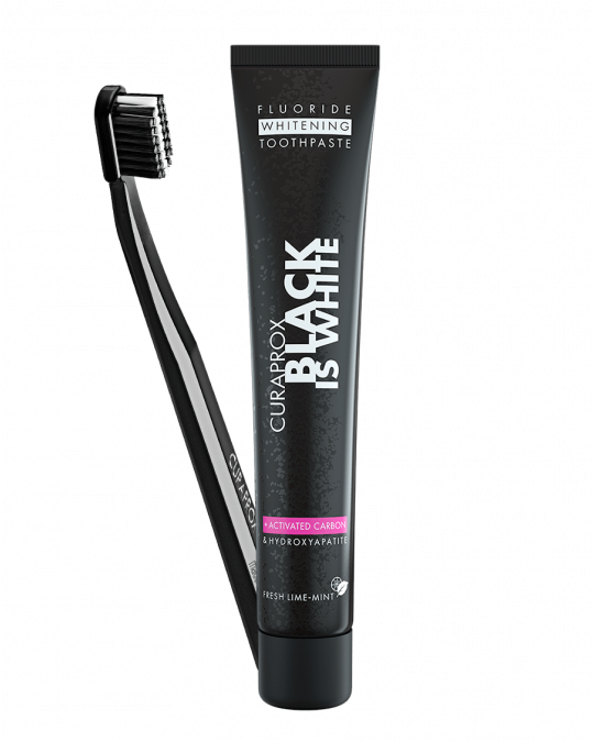 Відбілююча зубна паста Curaprox Black is White (90 мл) + зубна щітка Curaprox CS 5460 ultra soft