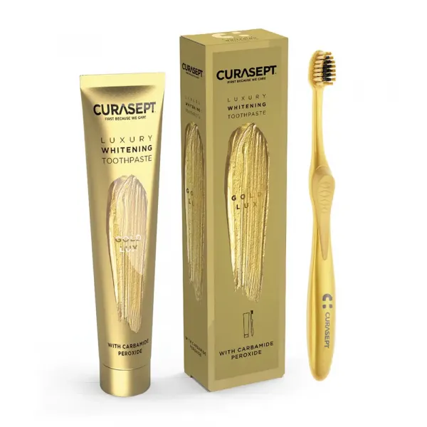 Набір Curasept Luxury Whitening Gold (паста 75 мл + щітка)