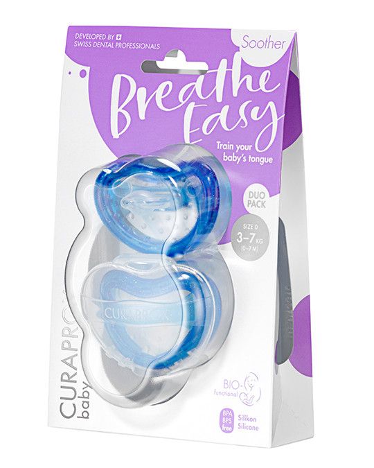 Пустушка Curaprox Soother 3-7 kg Duo (синя, 0-7 місяців)