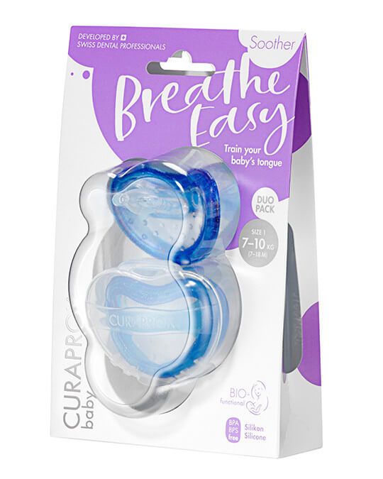 Пустушка Curaprox Soother 7-10 kg Duo (синя, 7-18 місяців)