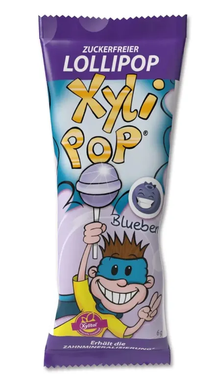 Льодяник на паличці Miradent XyliPOP Lolli чорниця