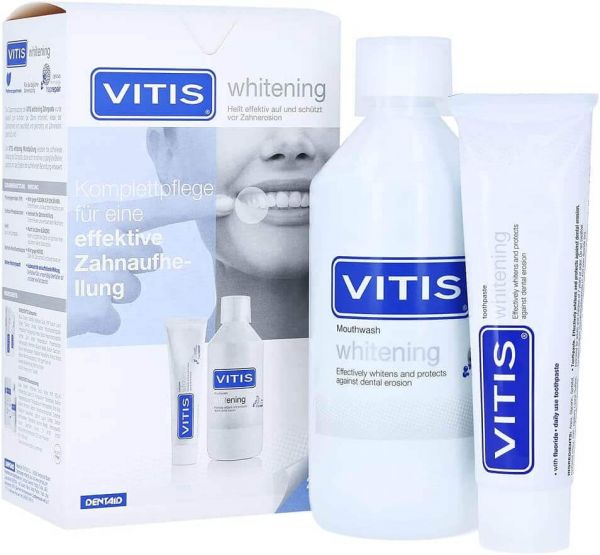 Набір Dentaid Vitis Whitening (ополіскувач 500 мл, зубна паста 100 мл)