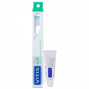 Зубна щітка Dentaid Vitis Soft + паста Dentaid Vitis Whitening (15 мл)