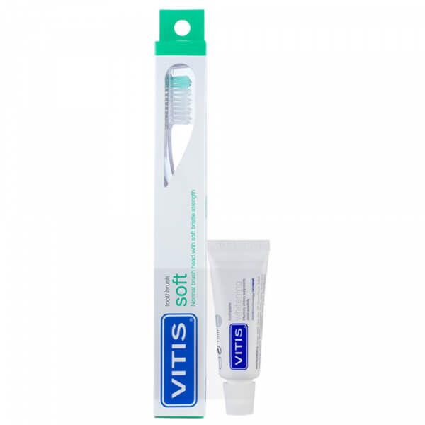 Зубна щітка Dentaid Vitis Soft + паста Dentaid Vitis Whitening (15 мл)