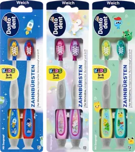 Дитяча зубна щітка Dontodent Kids Soft (від 3 до 6 років), 2 шт