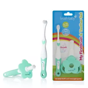 Прорізувач для зубів та щітка Brush-baby First Brush and Teether Set (від 0 до 3 років)