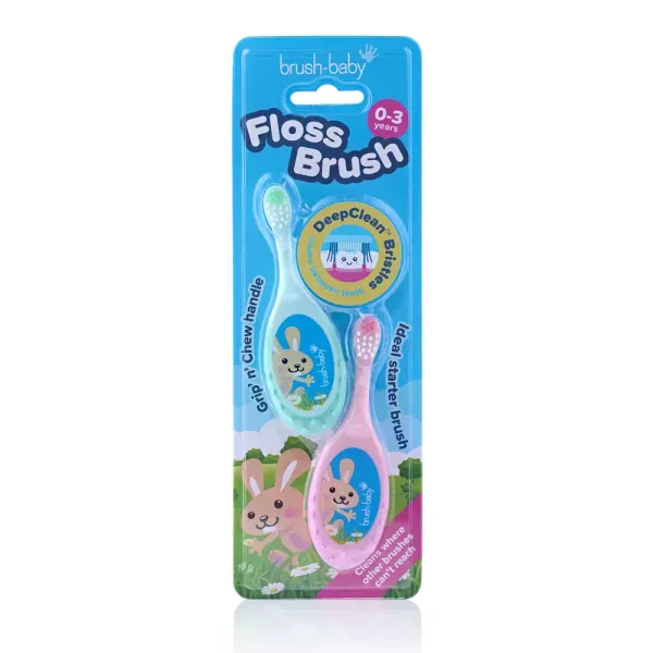 Дитяча зубна щітка-прорізувач Brush-baby Flossbrush (від 0 до 3 років), 2 шт