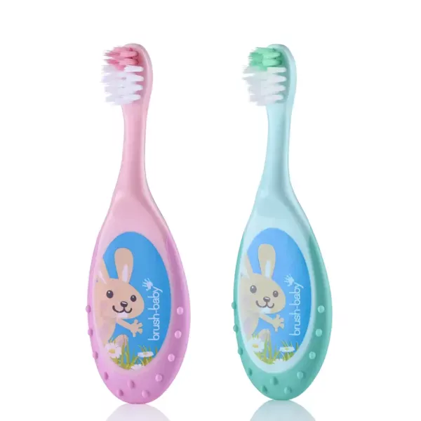 Дитяча зубна щітка-прорізувач Brush-baby Flossbrush (від 0 до 3 років), 2 шт