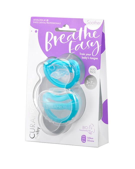 Пустушка Curaprox Soother 3-7 kg Duo (голуба, 0-7 місяців)
