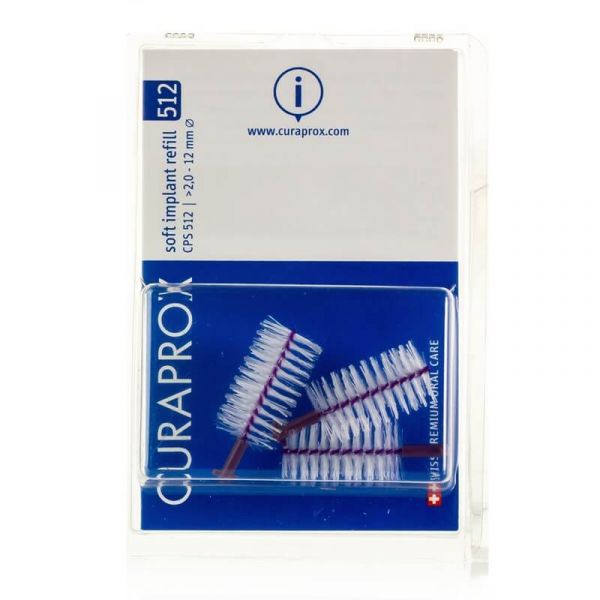 Набір йоржиків для імплантів Curaprox CPS 512 Soft Implant (12 мм, 3 шт)