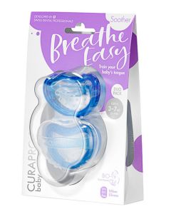 Пустушка Curaprox Soother 3-7 kg Duo (синя, 0-7 місяців)