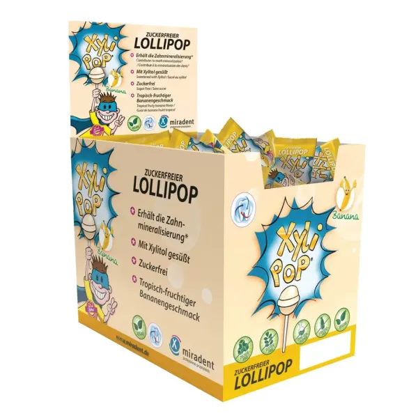 Льодяник на паличці Miradent XyliPOP Lolli банан