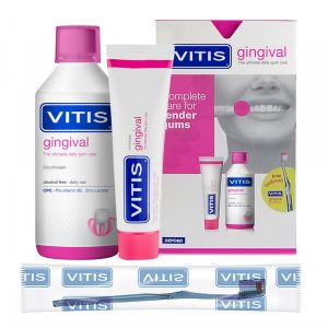 Набір Dentaid Vitis Gingival (ополіскувач 500 мл, зубна паста 100 мл + щітка у подарунок)